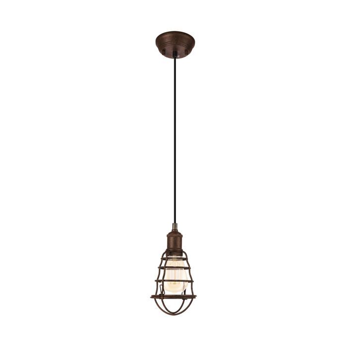 Suspension - EGLO - PORT SETON - Acier marron antique - D130mm - E27 1x60W