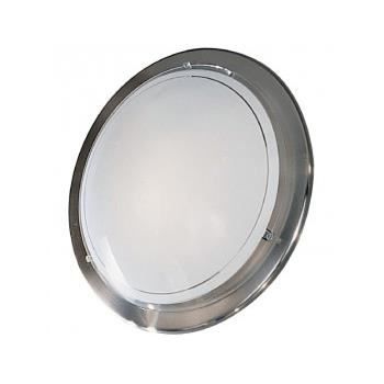 Plafonnier en métal/verre nickel - EGLO - Ampoule 1 x 100 W, E27