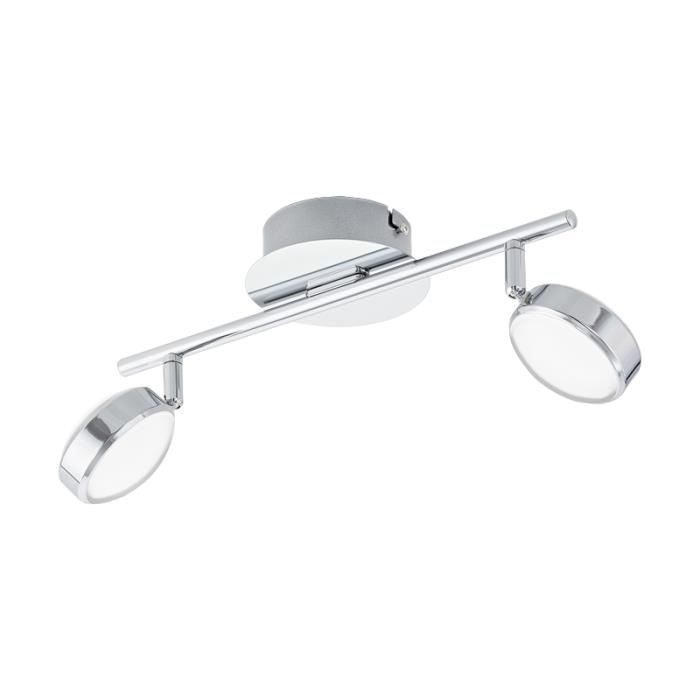 Double spot LED - Eglo - Salto - Chrome - 36 cm - 2x 5,4w - Ampoules incluses