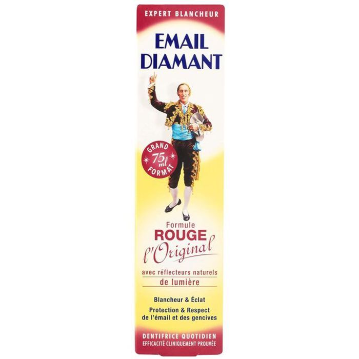 Dentifrice - EMAIL DIAMANT - Formule Rouge L'original - 75 ml - Sans parabène - Adulte