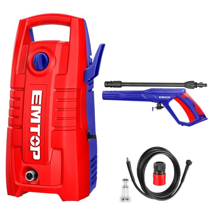 Nettoyeur haute pression - EMTOP - 1400W - 130 bar - Moteur brushless - Système d'arrêt automatique
