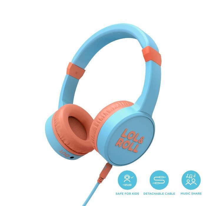 Casque Enfant - Energy Sistem - Lol&Roll Pop - Volume max 85 dB - Microphone - Amovible