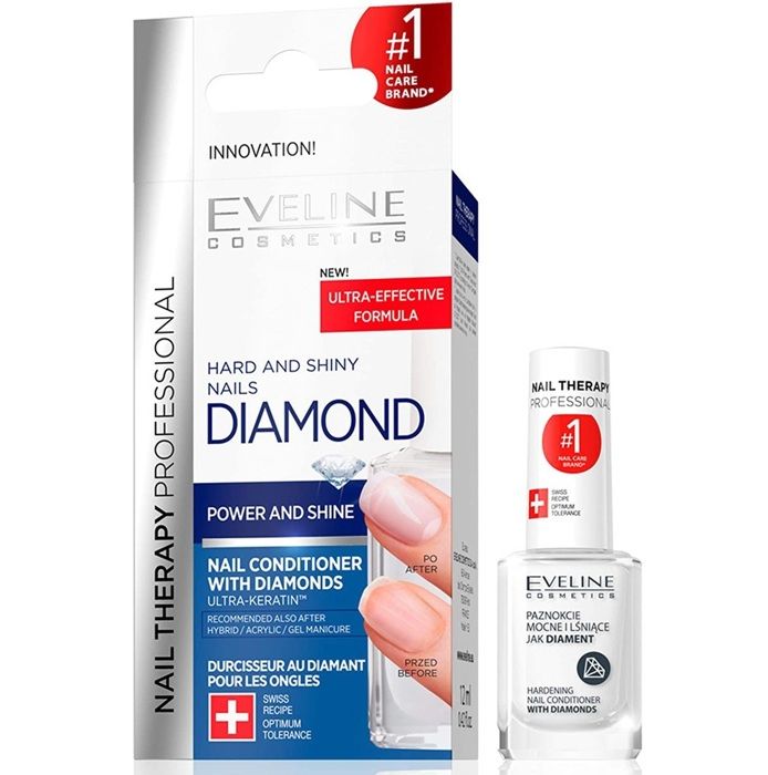 EVELINE Diamond Hard & Shiny Nails Renforce les ongles avec des diamants 12ml