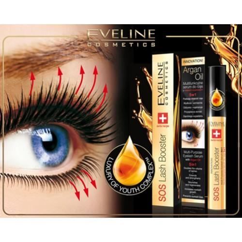 Sérum pour cils - Eveline - SOS Lash Booster - 5 en 1 - Huile d'argan - Volume doublé