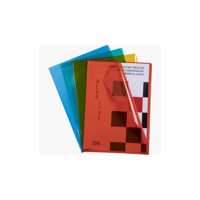 Pochettes coins - A4 - Couleurs assorties - Pour classer documents A4 - 10 unités