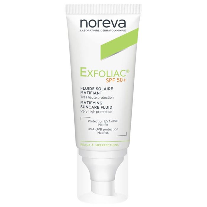 Fluide solaire - Noreva - Exfoliac - SPF50+ - 40ml - Non comédogène