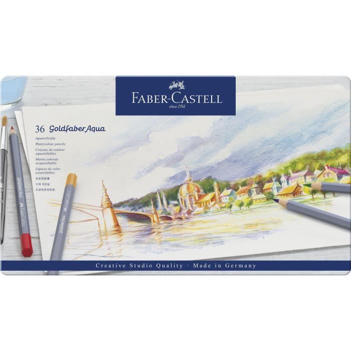FABER-CASTELL Boîte de 36 Crayons de couleur Goldfaber aquarelle