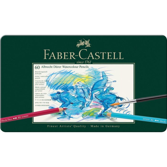 Coffret de crayons de couleur aquarelle - FABER-CASTELL - Dürer - 60 crayons - Multicolore - Bois