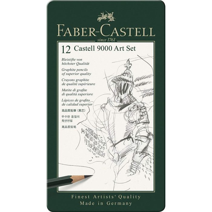 Crayons Graphite - FABER-CASTELL - Castell 9000 - 12 Crayons - Écologique - Bois de Cèdre Rose