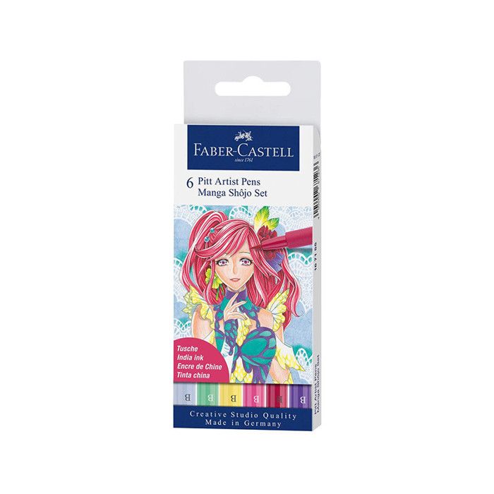 Feutre - FABER-CASTELL - PITT artist pen - 6 feutres - Couleurs assorties - Résistant à l'eau