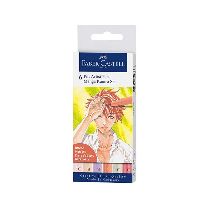 Feutre - FABER-CASTELL - PITT artist pen - 6 feutres - Couleurs assorties - Résistant à l'eau