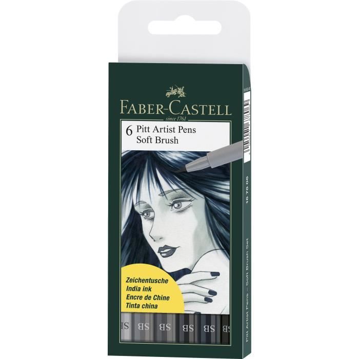 FABER-CASTELL Pochette de 6 Feutres Soft Brush Manga