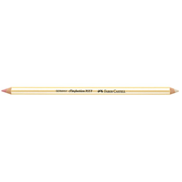 Crayon effaceur PERFECTION 7057 - FABER-CASTELL - Double bouts blanc et rouge