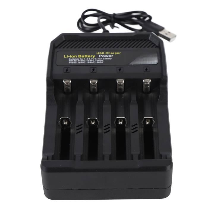 Chargeur de batterie - LAN - Universel Intelligent - 4 Baies - Protection Sécuritaire - Compact et Portable