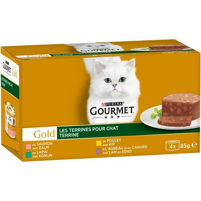 Terrines pour chats - GOURMET - au lapin - 4x85g - Sans colorants - Pour chat adulte