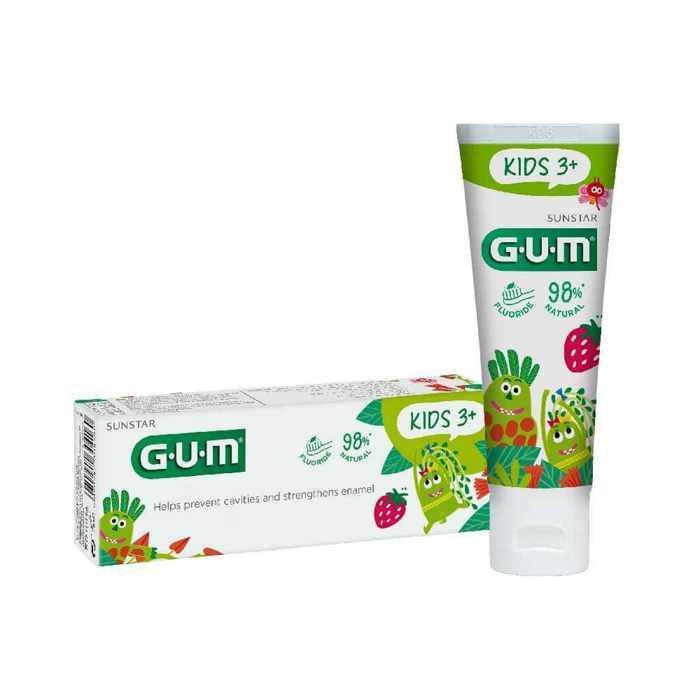 Dentifrice - Gum - Kids 2 à 6 ans - 50ml - Fluoré - Arome fraise - Sans parabène