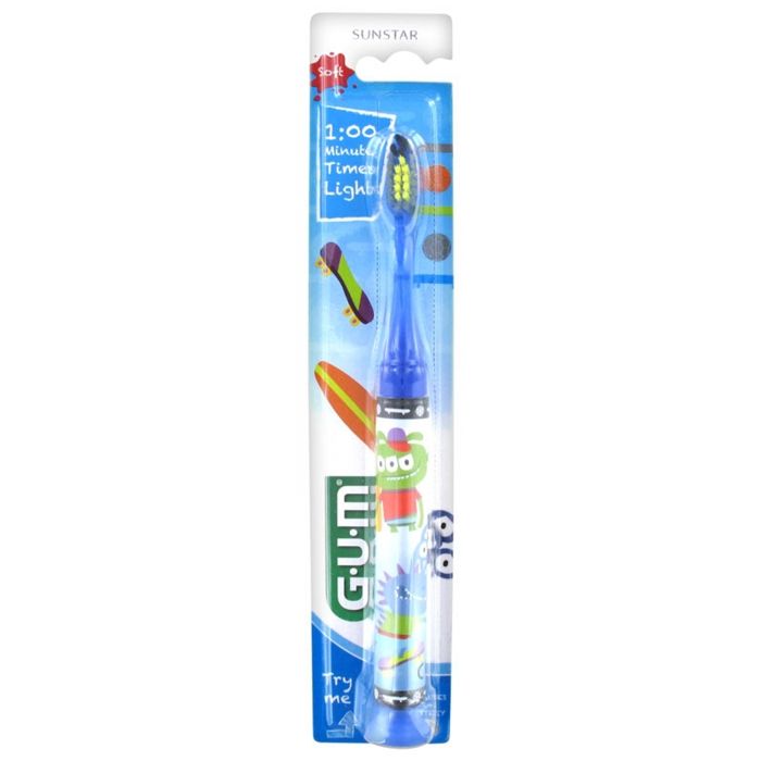 Brosse à dents - Gum - Timer Light - Souple - +7 ans - Tête compacte antichoc