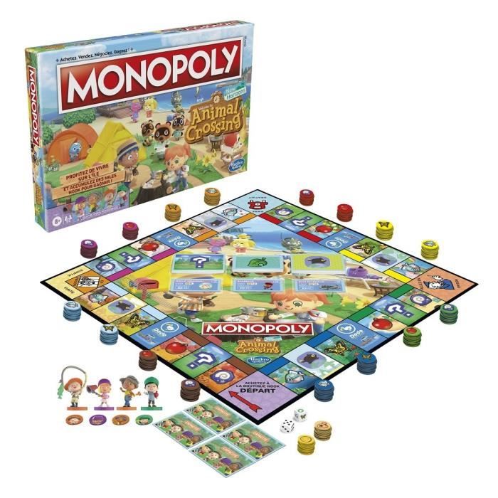MONOPOLY - édition Animal Crossing New Horizons - plateau de Jeu amusant pour enfants - à partir de 8 ans