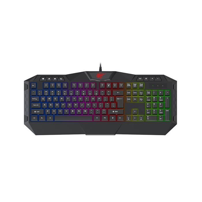 Clavier gaming - HAVIT - KB510L - Rétroéclairé - 19 touches anti-ghosting - Plaque métallique
