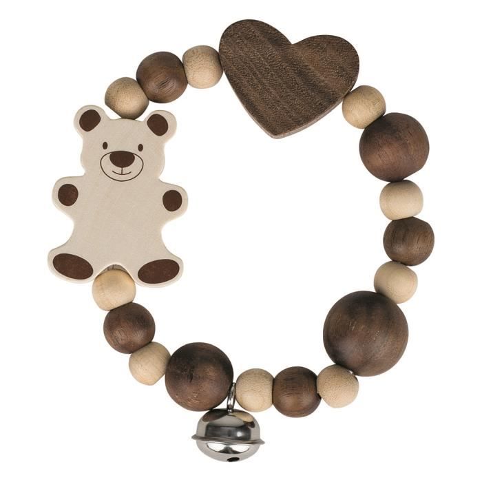 Hochet Élastique Ours Avec Cœur - Heimess Nature