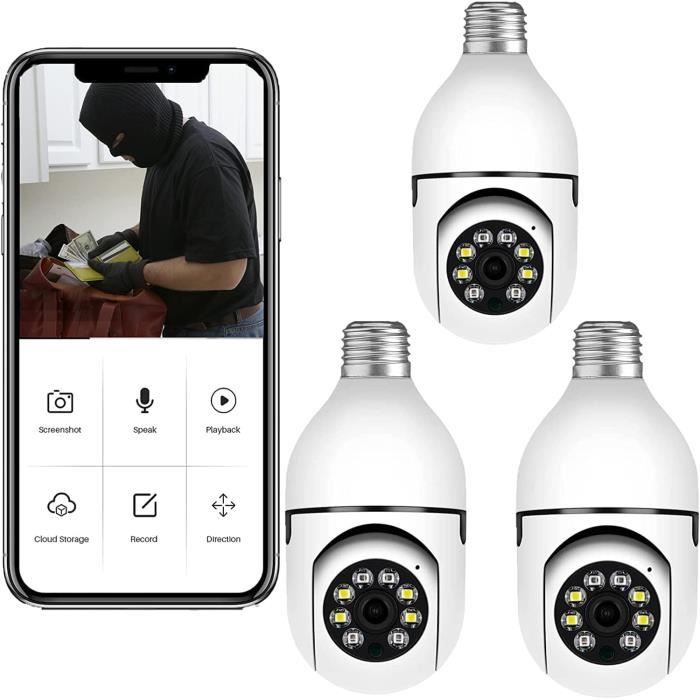 Caméra wifi intérieure sans fil HQLS - Vision nocturne Full Color - 360°