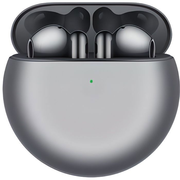 Écouteurs sans fil - HUAWEI - Freebuds 4 - Argent - Résistant à la transpiration - Suppresseur de bruit actif