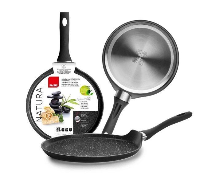 Poêle à crêpes - IBILI - Natura - 25 cm - Aluminium - Antiadhésif pierre - Compatible induction