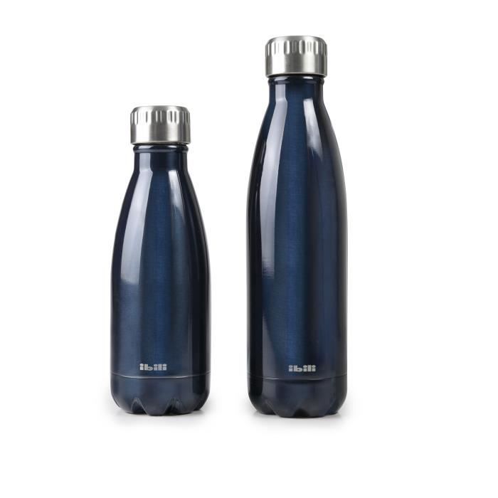 Bouteille isotherme - Inox - 350 ML - Double paroi - Bleu foncé - Sans BPA