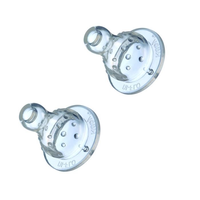 NUBY Lot 2 tétines silicone Col Standard 4m+