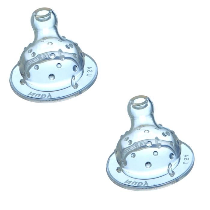 NUBY Lot 2 tétines silicone Col Large 4m+