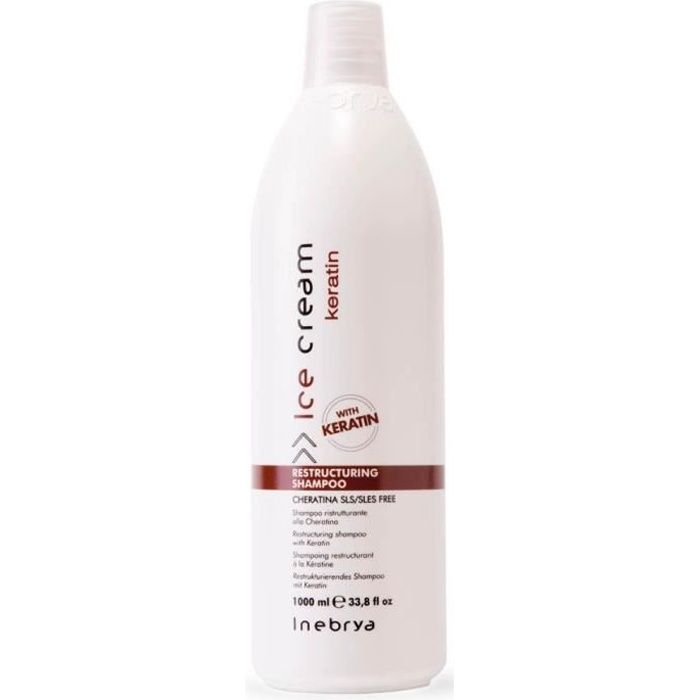Inebrya Shampoing restructurant à la Kératine 1000ml Sans sulfate