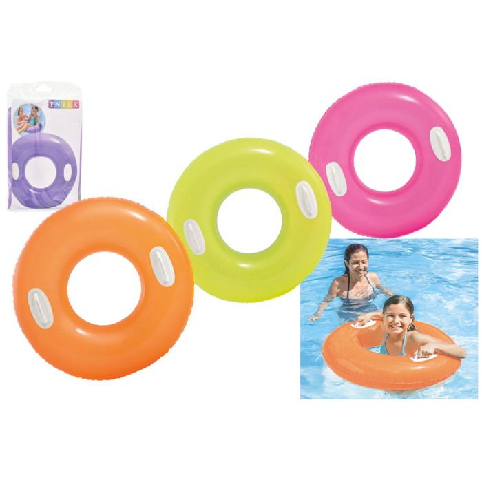 Bouée gonflable - INTEX - 59258 - 76 cm - Couleur néon - Pour enfants à partir de 3 ans