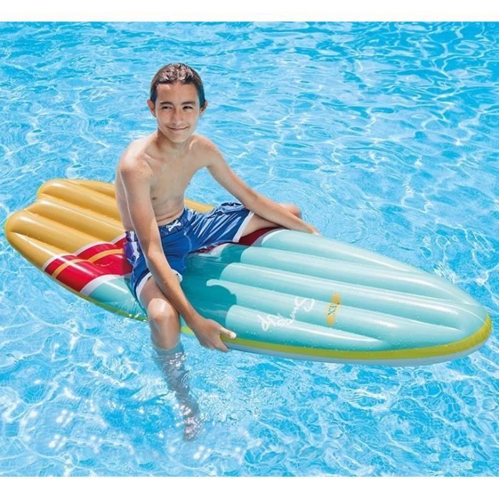 Matelas gonflable de Piscine Surf Fiber Tech - INTEX - Mixte - Blanc - Enfant - A partir de 4 ans