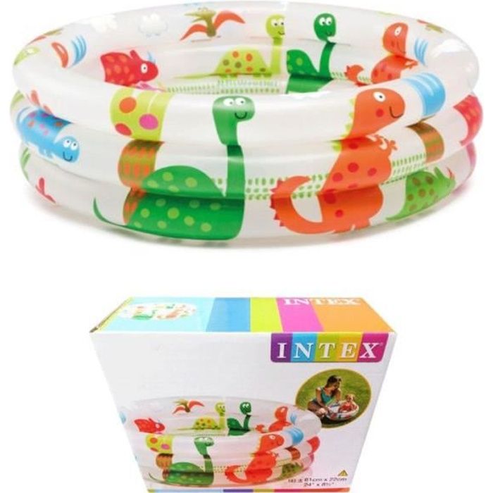 Piscine gonflable - INTEX - Pataugette dino - Pour bébés et jeunes enfants - Diamètre 61 cm
