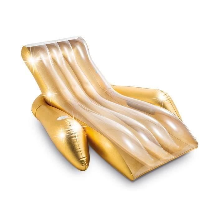 Fauteuil gonflable Lounge Gold - INTEX - 56803EU - Or pailleté - Pour enfant