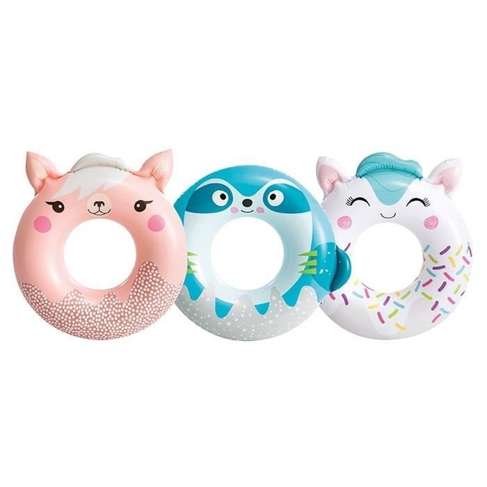 Bouées gonflables - Intex - Assortiment Animal Mignon - Lama, Paresseux, Chaton - 8 ans et plus - Extérieur