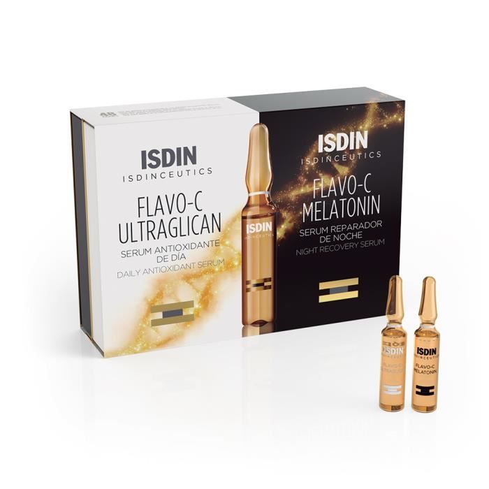 Routine de soin - Isdin - Flavo-C - 20 ampoules - Vitamine C - Hypoallergénique
