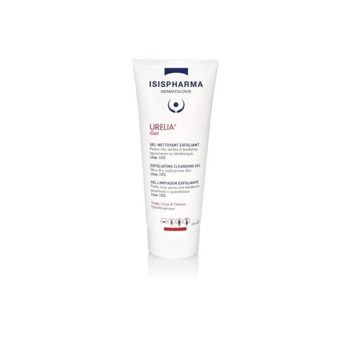 Gel nettoyant exfoliant - ISISPHARMA - Urelia - 200ml - Hypoallergénique - Peaux sèches