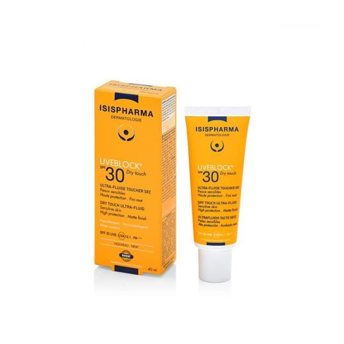 Soin solaire - Isispharma - Uveblock Ultra-Fluide - SPF30 - 40ml - Touché sec et matifiant