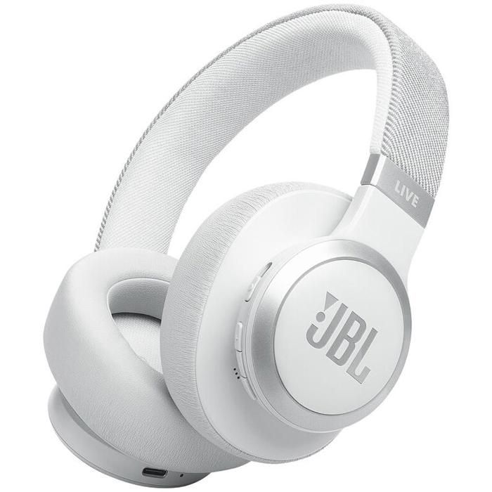 Casque audio - JBL - Live 770 NC - Blanc - Réduction de bruit adaptative - 65h autonomie