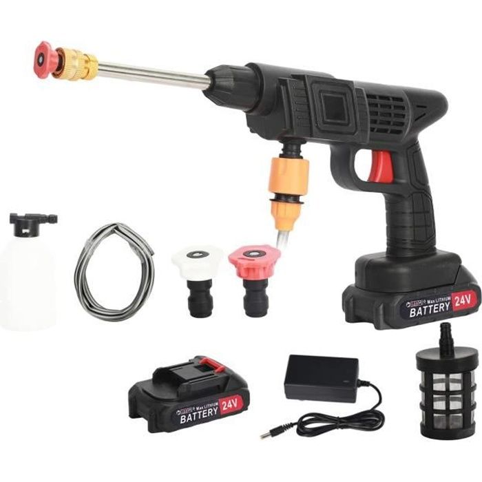 Nettoyeur haute pression - Portable - 24V - Pistolet à eau - 240 L/H - 10 mètres de portée