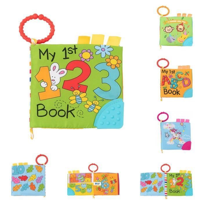 Kikkaboo Baby livre tissu anneau dentition livre d'apprentissage sans bisphénol [vert foncé]