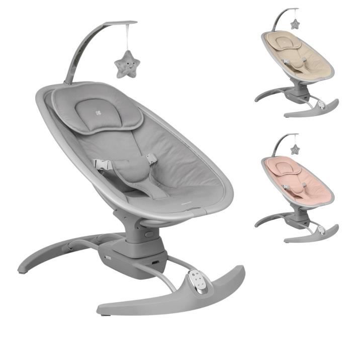 Kikkaboo transat Spinny électrique, arche de jeu, fonction musique, télécommande [Gris]