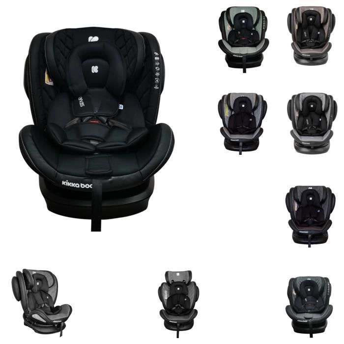 Kikkaboo siège enfant Stark groupe 0+/1/2/3 (0 - 36 kg) Isofix pivotant sur 360° [Noire]