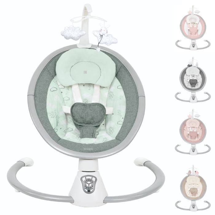 Kikkaboo, transat électrique pour bébé Twiddle, fonction swing, télécommande [vert clair]