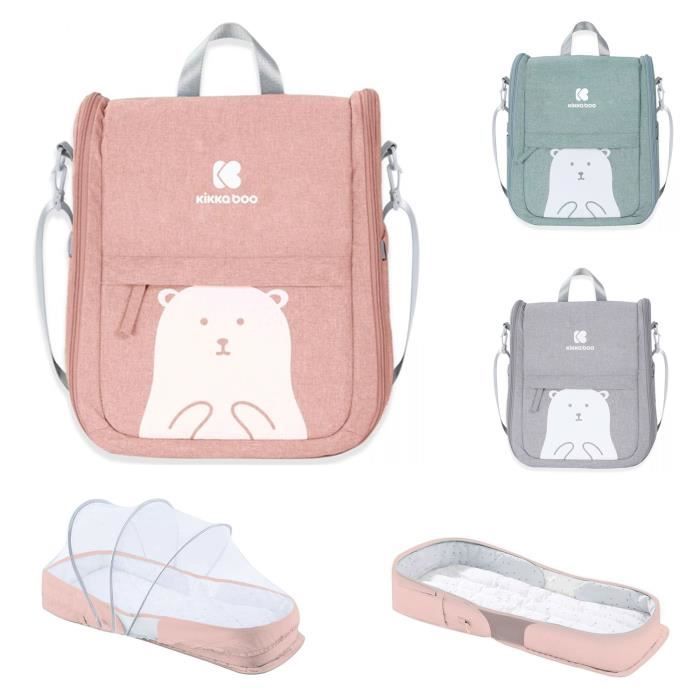 Kikkaboo Sac à langer 2 en 1 - Bear Carry Cot Matelas à langer Moustiquaire [Rose]