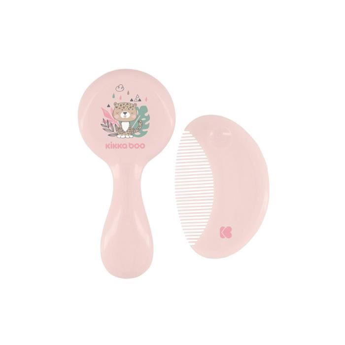 Peigne et brosse à poils naturels Savanna Pink
