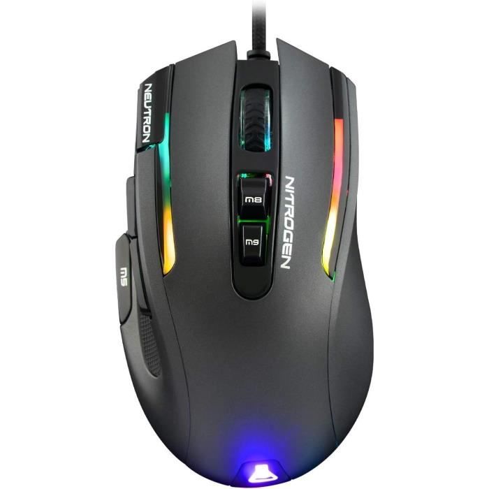 THE G-LAB KULT-NITRO-NEUTRON Souris Gaming RGB - 7200 DPI - Programmable - Noire