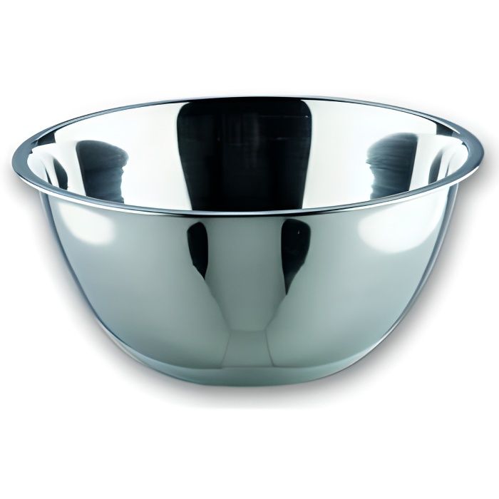 Bol conique en inox - Cul-de-poule - Gris - Résistant à la corrosion - Compatible lave-vaisselle - Rond