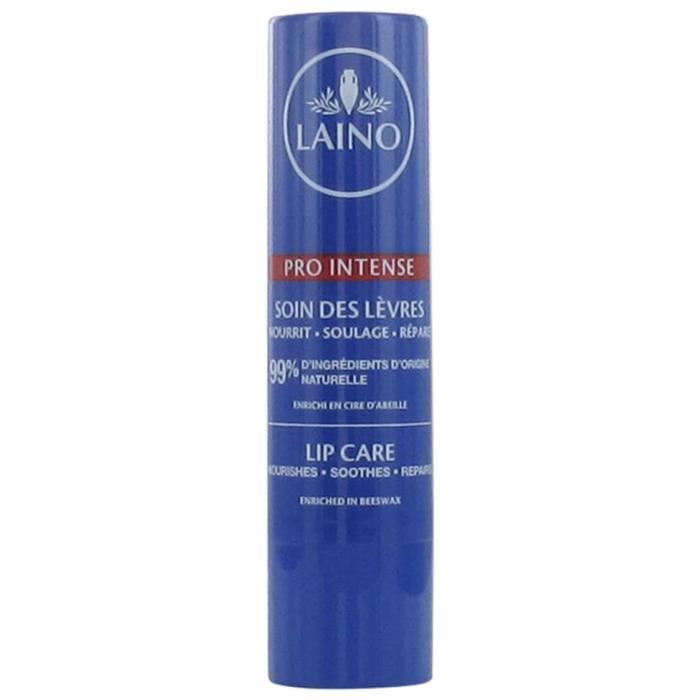 Soin des lèvres - Laino - Pro-Intense - 4 g - Cire d'abeille - Beurre de karité - Hydratation intense